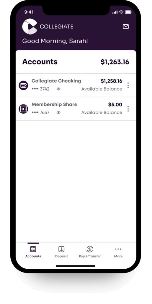 App accounts screen