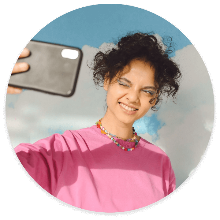 Person taking a selfie photo